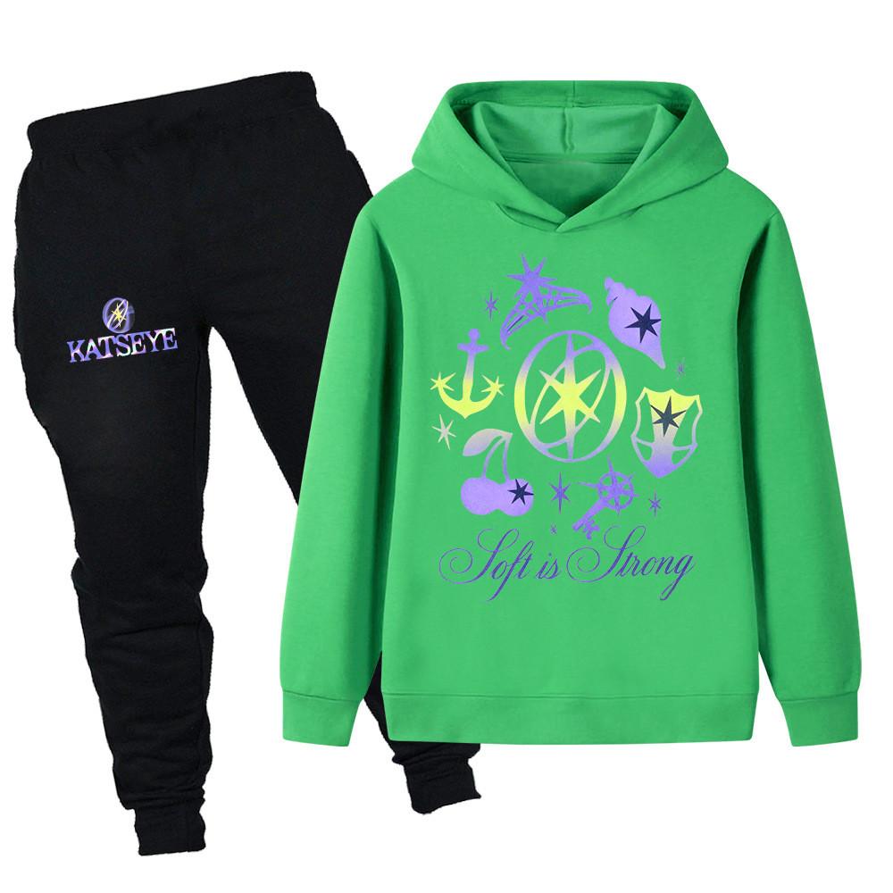 PB1314 Multi-color Kids Girls KATSEYE Print Long Sleeves Hoodie Pants Trousers Sets