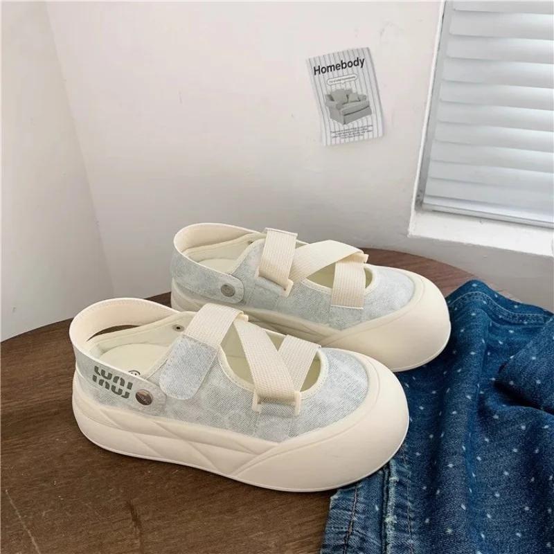 Fashion 2024 New Sports Women's Sandals Shoes Closed Toe Suit Female Beige Espadrilles Platform Wedge Summer Heels Increasing Height