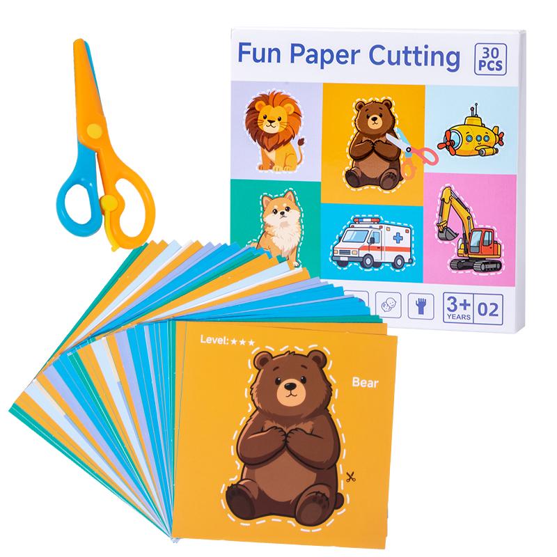 

Kindergarten Specific Fun Paper Cutting Se Cartoon Patterns, Safe Rebound Scissors Train Hands-On Ability Brainpower Toddlers