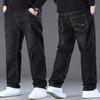 Große Herren-Jeans, locker, bequem, weites Bein, sportlich, gerade, elastisch, Freizeit, große Größe, Vier-Jahreszeiten-Modelle, lange Hose
