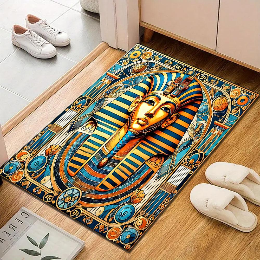 "Egyptian Pharaoh Art Deco Design" Patterned carpet, suitable as a non slip play mat for the living room and bedroom sofa