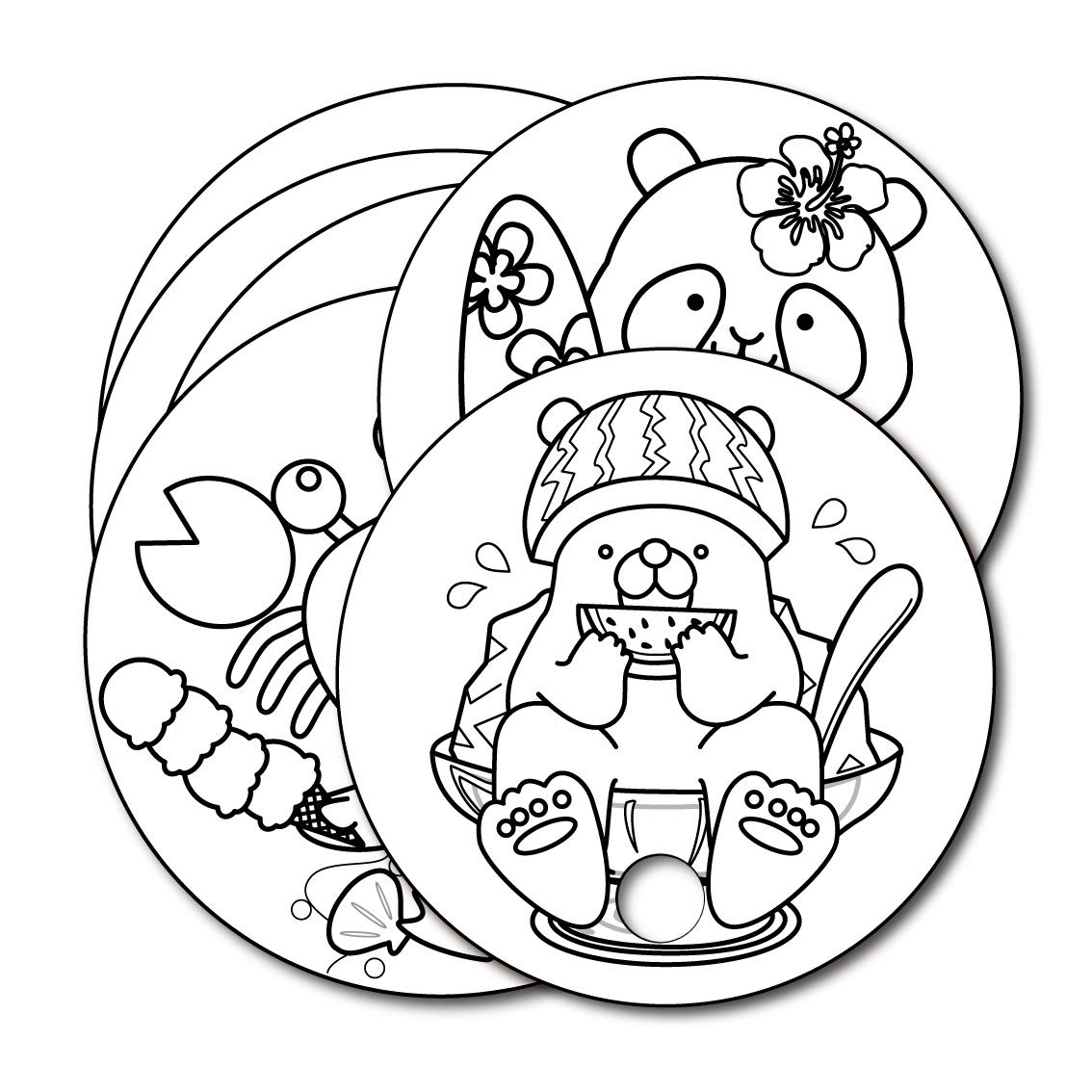 

2021 Round Fans Adorable Character Coloring Book Summer Vacation and These fans can be mailed by attaching an address label to the of 10 Adorable