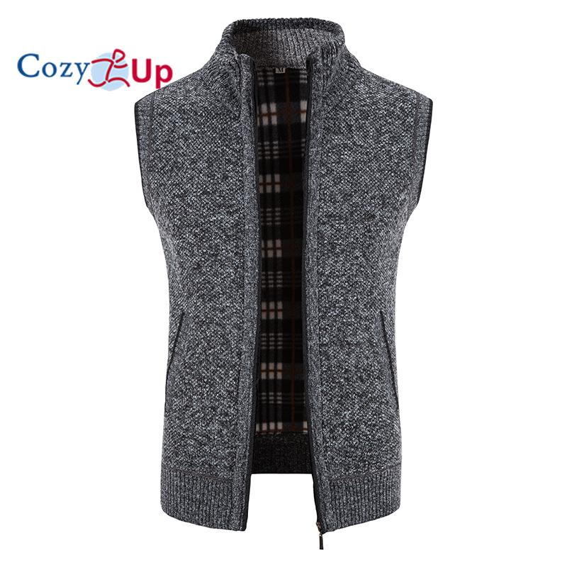 Herr Plus Sammetsförtjockad Väst Ståkrage Västjacka Tröja Kappa Kofta