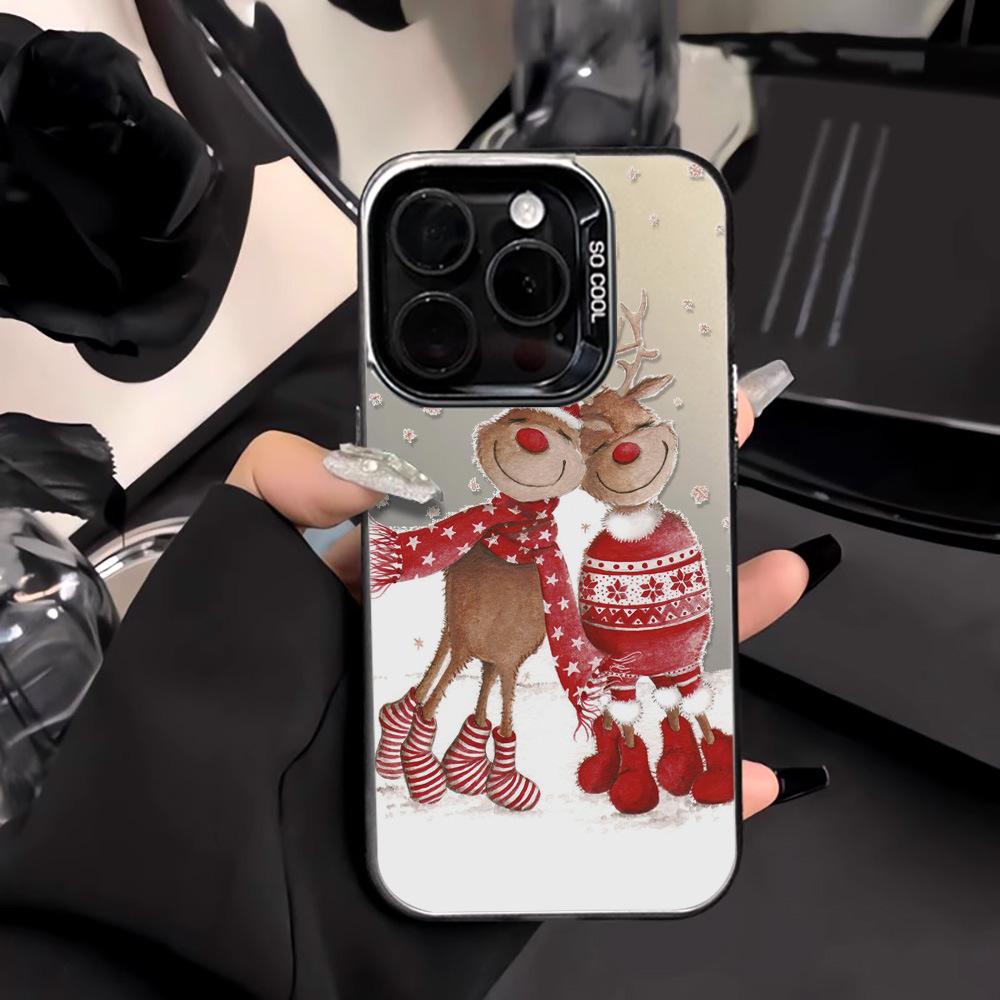 Two Little Elk Christmas Applicable iPhone17ProMax Mobile Phone Case Apple 15/14 Niche 16Pro Premium