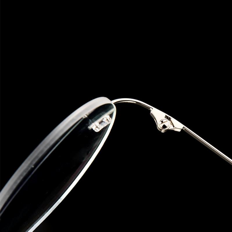 Retro Runde Randlose Ultraleichte und Ultradünne Lesebrille für Damen und Herren mit dünnen goldenen Drahträndern