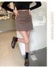 Women's High Waist Irregular Pleated Skirt - Slim, Versatile A-Line Skirt for Spring and Autumn
