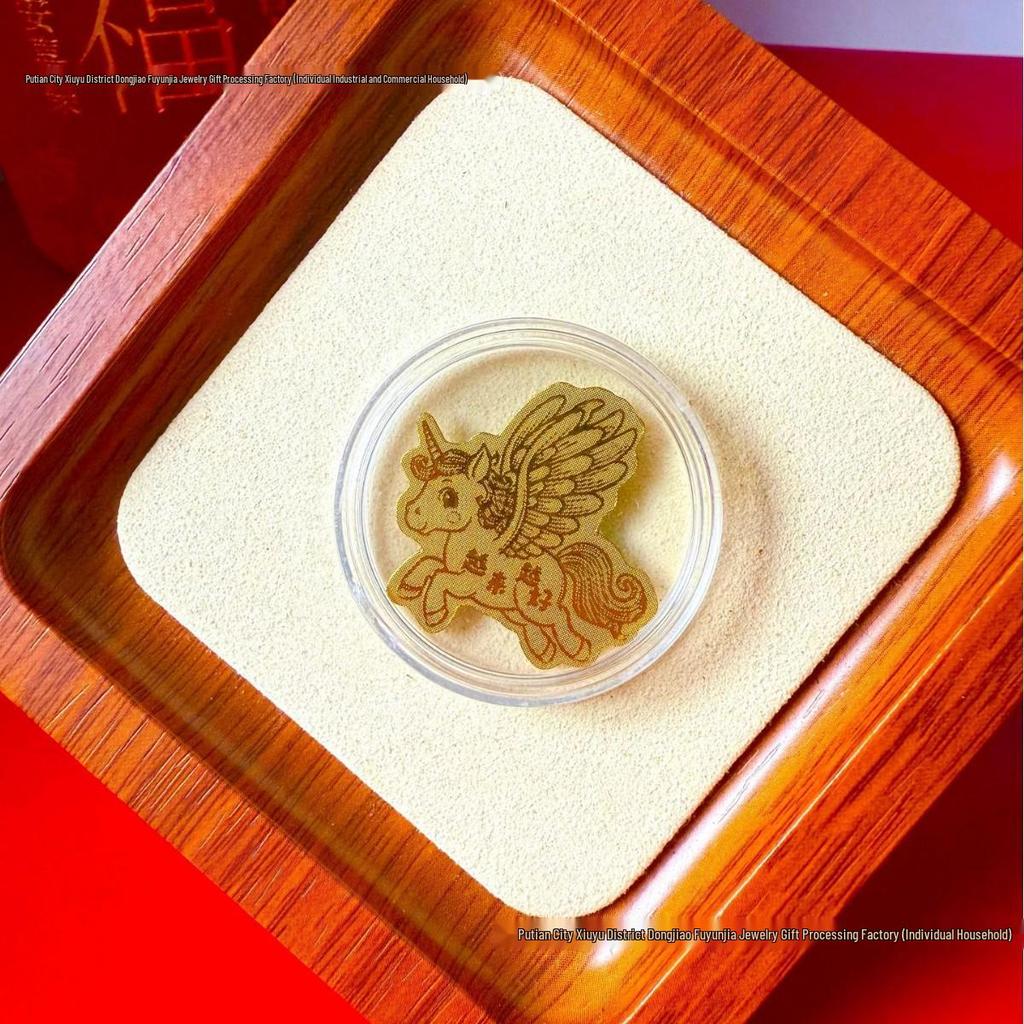 Pure Gold 999 Horse Year Phone Sticker for Wealth and Health - Popular Douyin Live Seller
