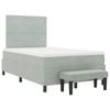 Box Spring Bed with Headboard Light Grey 190 x 120 cm Velvet