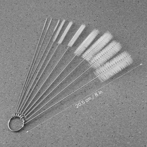 OUNONA Straw Brush, Cleaning Brush for Tubes, Ultra-Fine, for Spouts, 20cm, Set of 10 Different Diameters