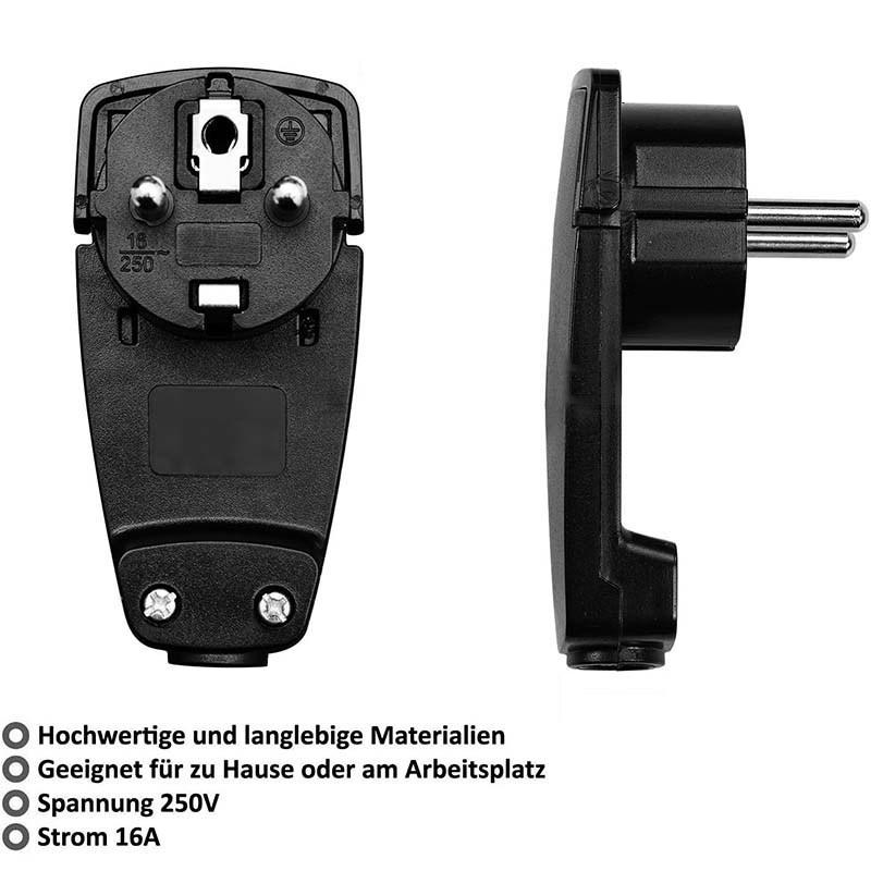 

Адаптер вилки європейського стандарту Німеччини 16A Вилки змінного струму Електричний роз єм Розетка Ультратонкий Прихований Живлення Круглий Штепсель