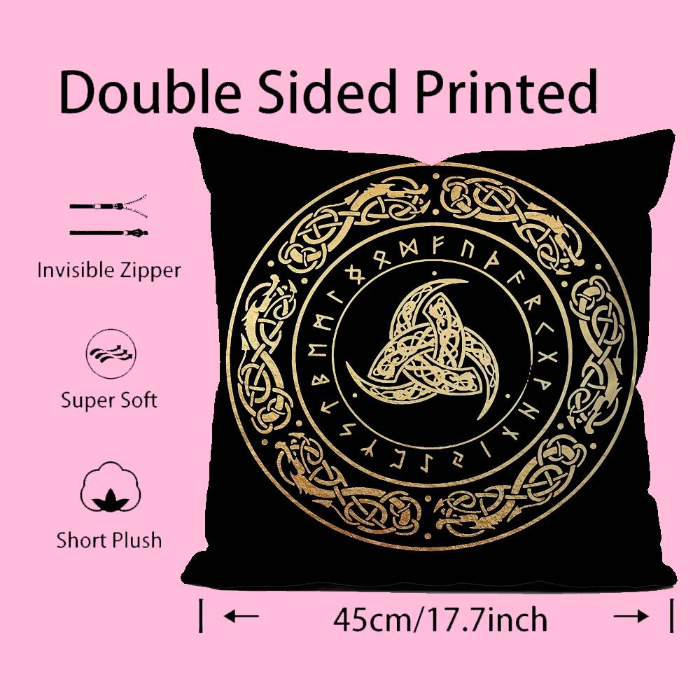 Viking Amulet Pattern Art Pillow Case Pattern Printing Pillowcase Living Room Sofa Cushion Cover Bedroom Room Decor