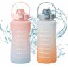 Sports Water Bottle 2.2L Large Capacity Leakproof PP Portable Water Jug for Outdoors Home Blue Orange
