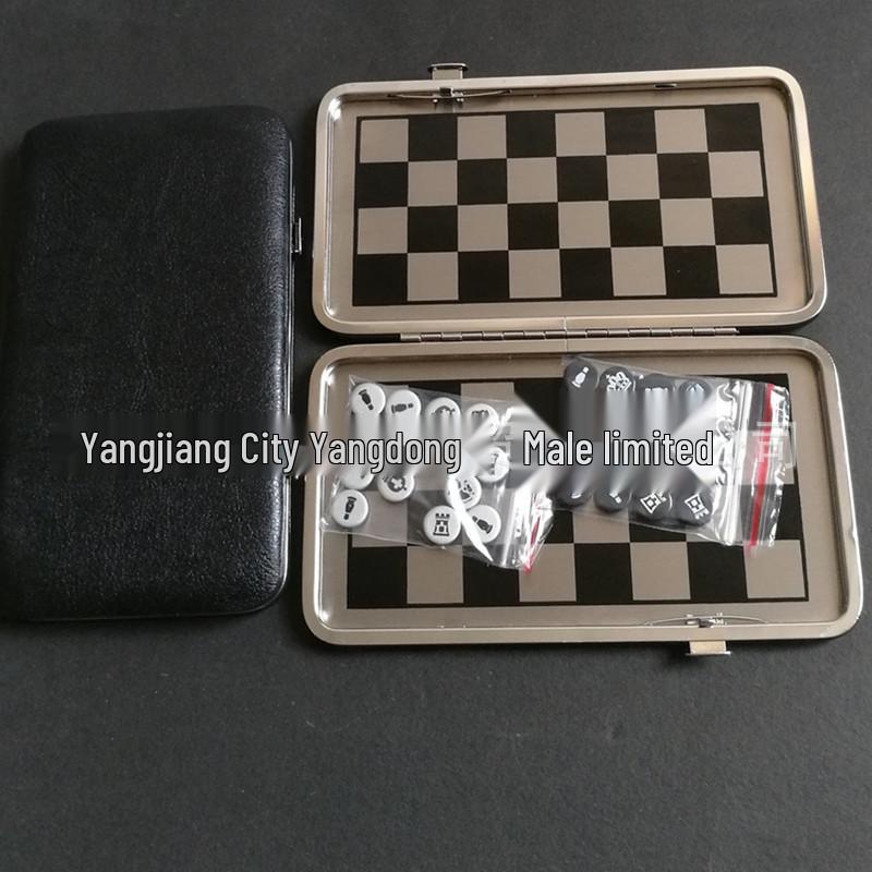 Tragbares faltbares magnetisches Schach-, Dame- und Backgammon-Set für Kinder und Studenten