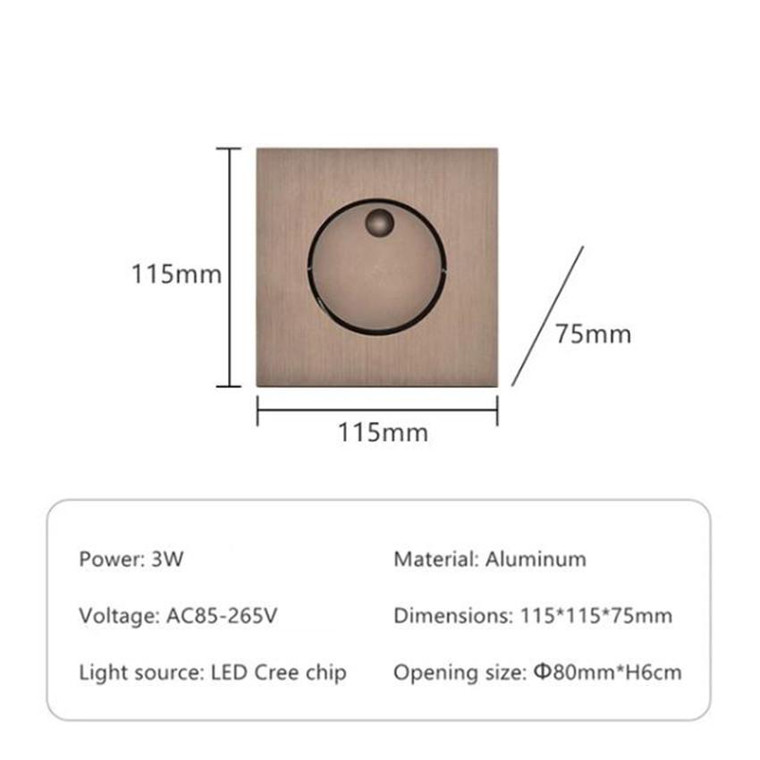 

Встроенный светодиодный настенный светильник, вращение на 360 градусов, регулируемый угол наклона, скрытый, прикроватный светильник, складной выключатель, светильник для лестницы Cool White(5500-7000K)