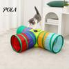 Cat Rolling Tunnel Rainbow Toy, Collapsible Hide with Peek Hole, Zippered Interactive Toy Modular Tunnels, Can Be Freely Combined for Indoor