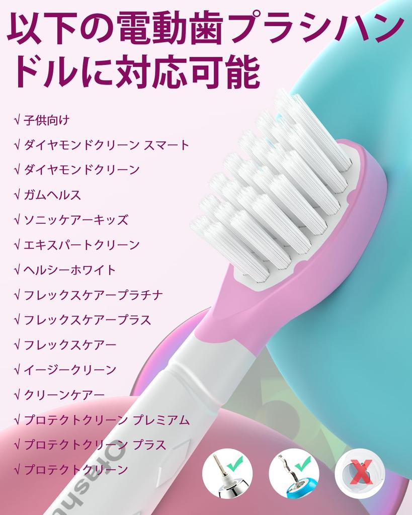 Ofashu Replacement Brushes for Philips Sonicare Electric Mini Replacement Brushes for Children Ages 3 and Pack of 8 Children, Toothbrush Compact, Up,