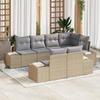 VidaXL 7-Piece Garden Sofa Set with Cushions Beige Polyrattan 3355769