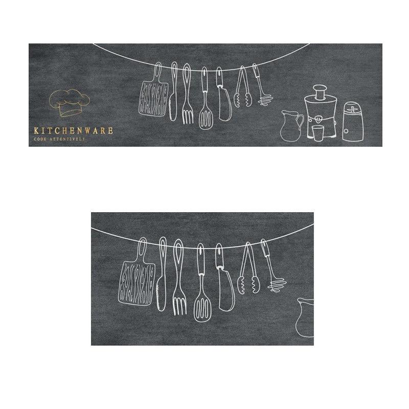 Kitchen Mat Kitchen Carpet Non-Slip Washable Bath Floor Mat Entrance Doormat Laundry Room Lounge Decor Rug Living Room Carpet