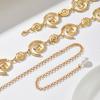 Gold Metal Waist Chain, Retro Spiral Multi Layer Body Chain for Dress Decor
