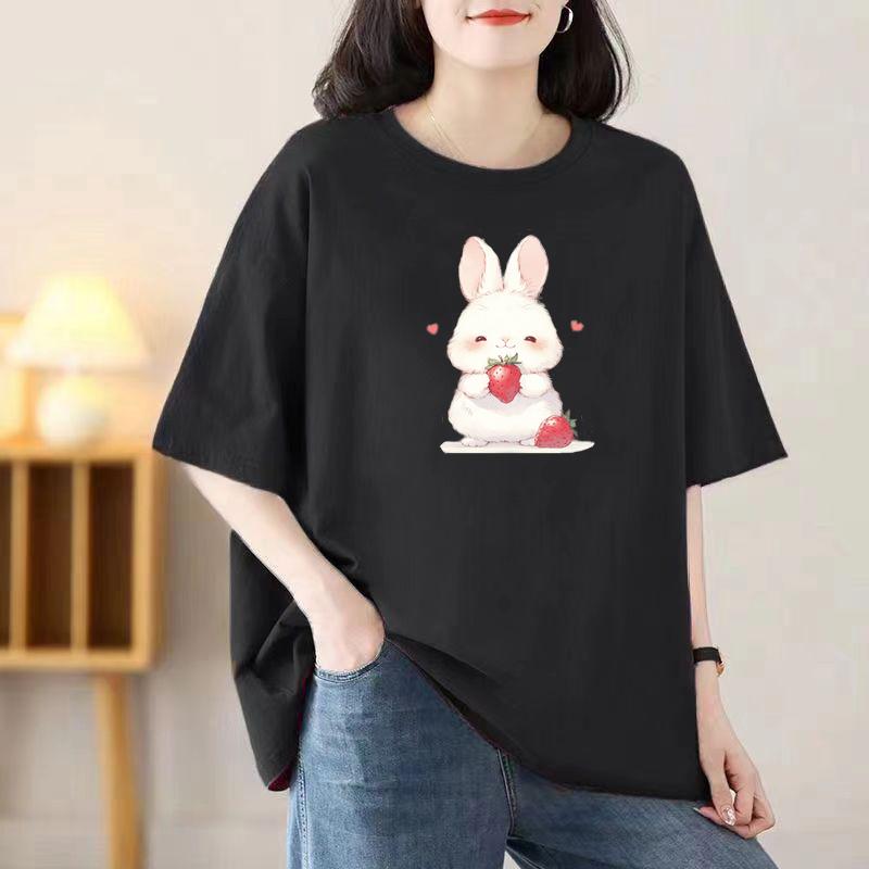 

Summer New Short-sleeved T-shirt Female Korean Version of The Printed Loose Tops Loaded Cotton XS