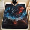 Winged Dragons  Print Flannel Blanket, High quality Comfortable for All Seasons, Home Decor, Warmth and Comfort