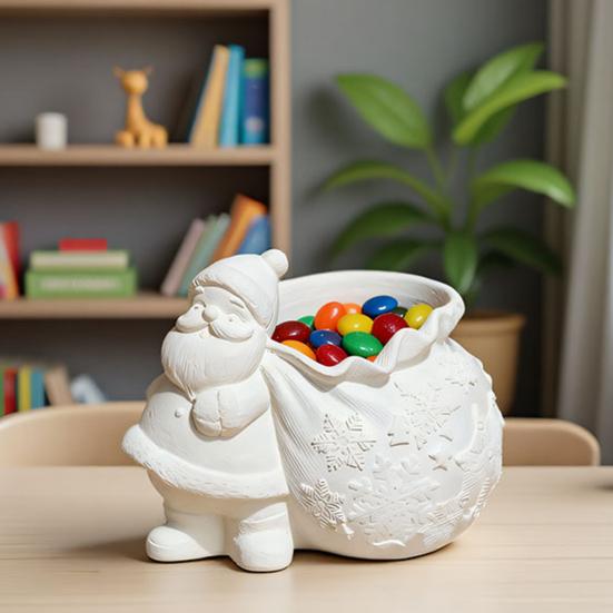 Christmas Santa Claus Epoxy Mold Small Item Storage Candle Container DIY Casting Mold Reusable Holiday Decor