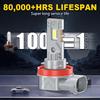 Fit For Hyundai Elantra 2007-2013, H1 H11 High/Low Beam Light Bulbs, 600% Brightness 6500K White 1:1 Size Fanless With Copper Heat Sink Panel, Plug