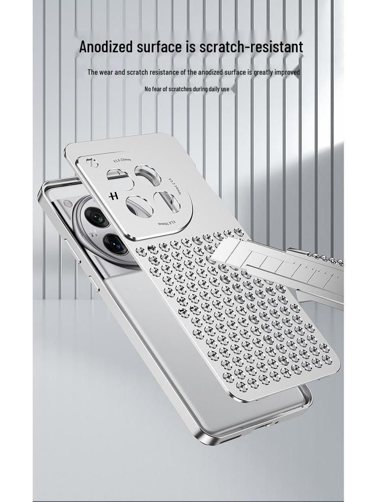 OnePlus 12 Honeycomb Metal Phone Case with Heat Dissipation and Spring Buckle