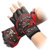 1 Pair Artificial Leather Rivets Pirate Skeleton Gloves Punk Half Finger Gloves Men S Gloves for Motorcycle Riding