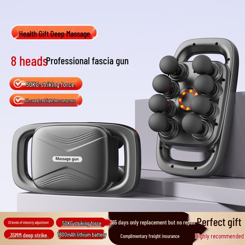 16-Head LCD Fascia Gun: High-Frequency Muscle Relaxation Massager for Waist and Back