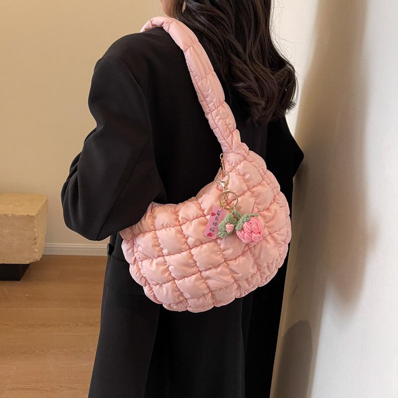 Women's Bag Korean Versi Sweet Girly Style Shoulder Bag Fashi Casual Bubble Dumpling Bag Fold Cloud Bag Fashi Exquisite