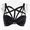 Gothic Club Sexy Summer Skirt Set Women Sleeveless Black Corset Crop Top Bandage Underpants Mesh Split Skirt 3pcs Sets