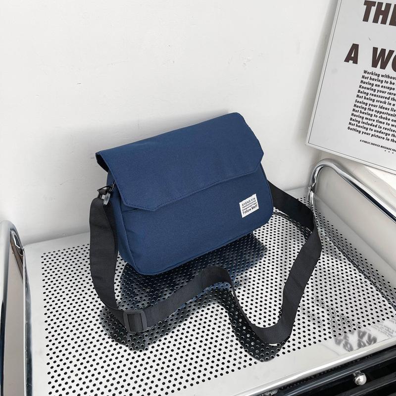 Japanese satchel men's canvas messenger bag simple retro wide shoulder strap messenger bag female literary student shoulder bag