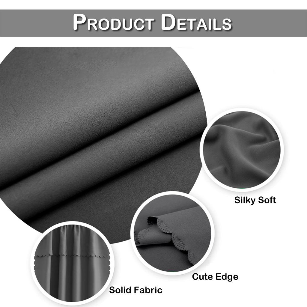 1/2 Panel Kitchen 100% Blackout Window Curtain Thermal Insulated Short Curtain Rod Pocket Tier Small Panels Privacy Curtain Tier