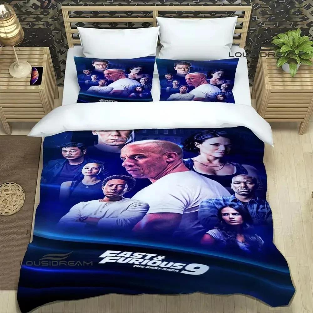 Fast & Furious Printed Bedding Set Single Twin Full Queen King Size Polyester Bedroom Duvet Cover Aldult Kids Quilt Cover Set