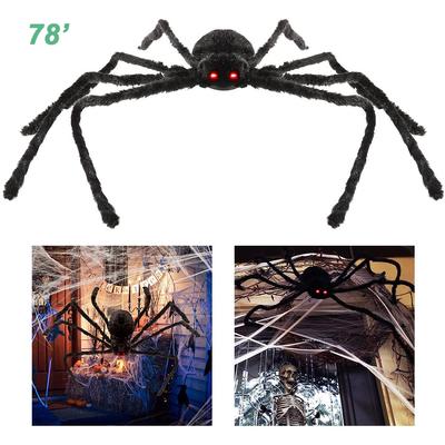 200cm Riesige Halloween Spinne Dekorationen Requisiten Verstellbare Simulation Hängende Spinne für Halloween