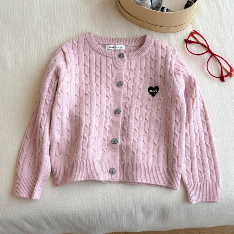 

Детская одежда Средняя и Маленькая для Девочек Детский Свитер с Косами Зарубежный Повседневный Любовь Вязаный Кардиган Куртка Свитер для Девочек 140 розовый