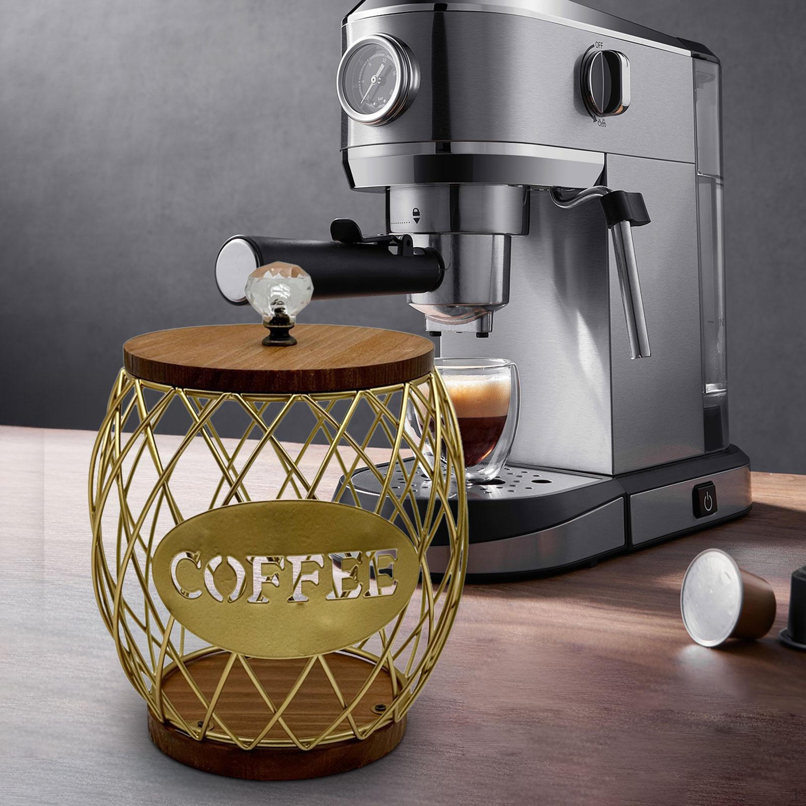 

Держатель для кофейных капсул, корзина для капсул, декор для прилавка, черная проволочная железная чашка-органайзер золотой