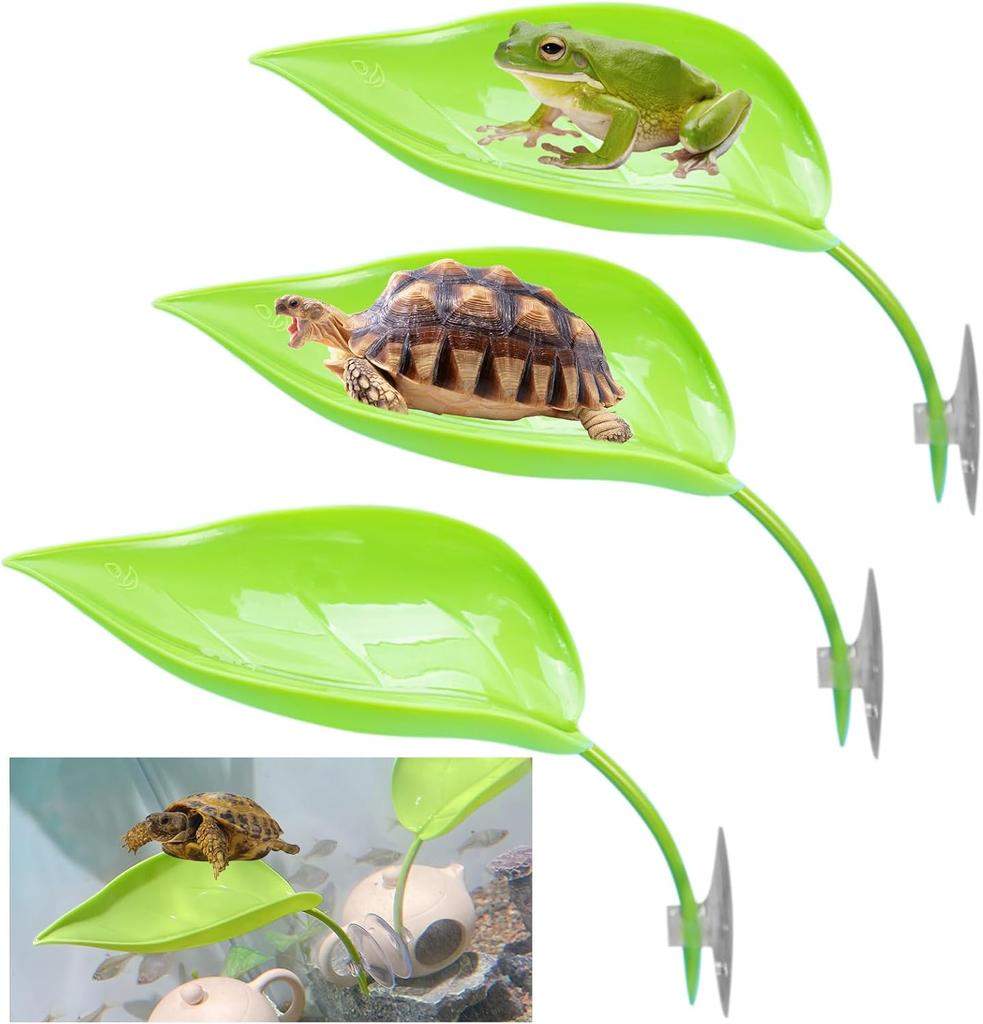 Climbing Pet Suspended Nest Lizard Hideout Simulating Plant Leaves Reptile Habitat Basking Area Resting Terrace with Suction Cup