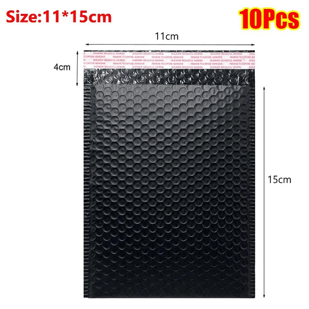 10Pcs Waterproof Shipping Bags Soft Black Foam Envelope Durable Bubble Mailers 10Pcs 11x15cm