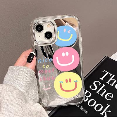 Fundas para teléfonos móviles para iPhone 11 13 XR 15 Pro Max 12 14 Pro Max Funda iPhone 16 XS Max Funda protectora con espejo Espejo Exquisito Dibujos animados Impermeable