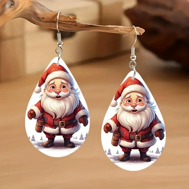 Vintage Creative Christmas Party Wooden Earrings Ornaments