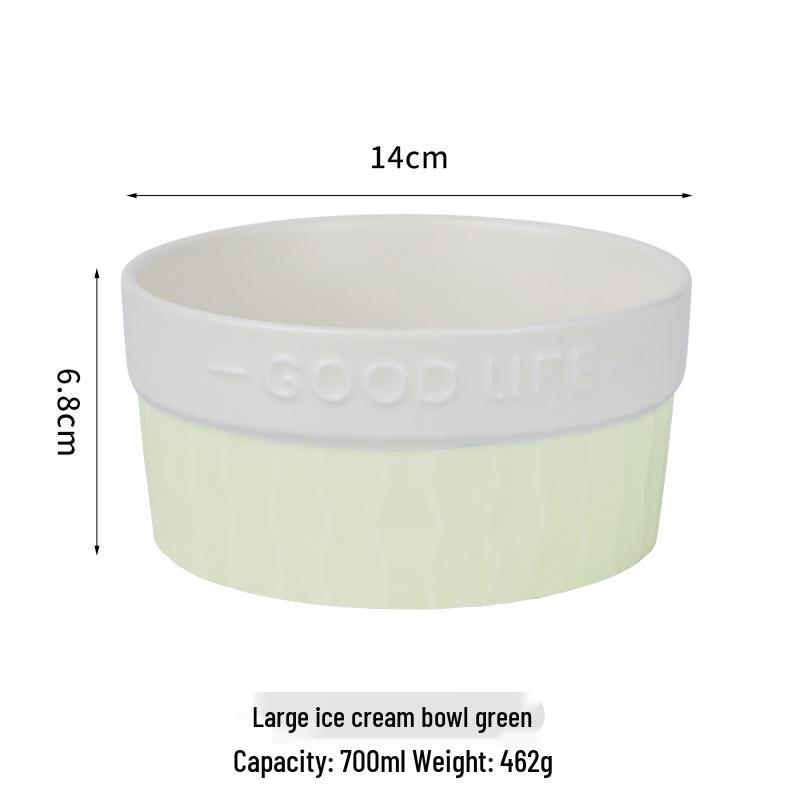 Nordic Style Ceramic Dessert & Cereal Bowl - Cute Yogurt, Fruit, Breakfast, or Steamed Egg Bowl for Home