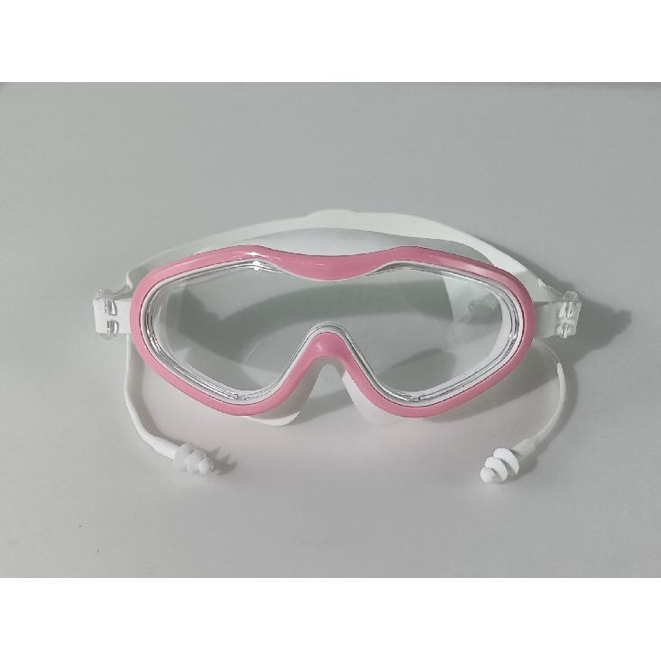 High-definition waterproof and anti-fog swimming goggles, flat large-frame swimming glasses, high-definition adult model with earplugs and eye