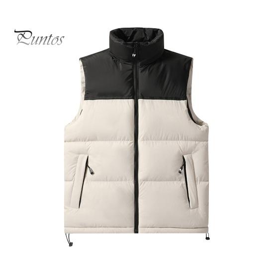 

Мужской хлопковый жилет с воротником-стойкой, без рукавов, лоскутный цветной хлопковый жилет, пальто с карманами, эластичный шнурок, подол, застежка-молния, жилет, верхняя одежда M бежевый