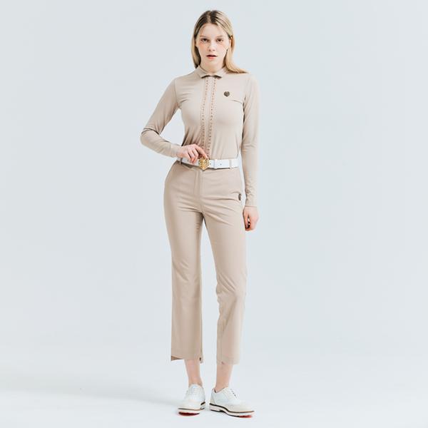 HENRY STUART Women'S Asymmetrical Basic Pants Beige