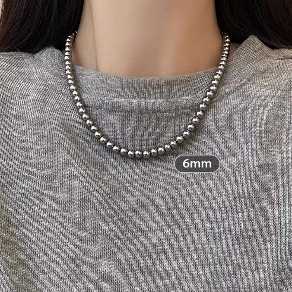 Beads Gray Pearl Necklace Imitation Clavicle Chain New Beaded Choker  Women