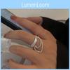 Stylish 925 Sterling Silver Open Adjustable Gear Chain Ring For Women Elegant Minimalist Design