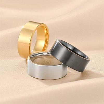 Niche Simple Titanium Steel Matte Ring Men, Brushed Plain Ring Couple Ring, Jewelry