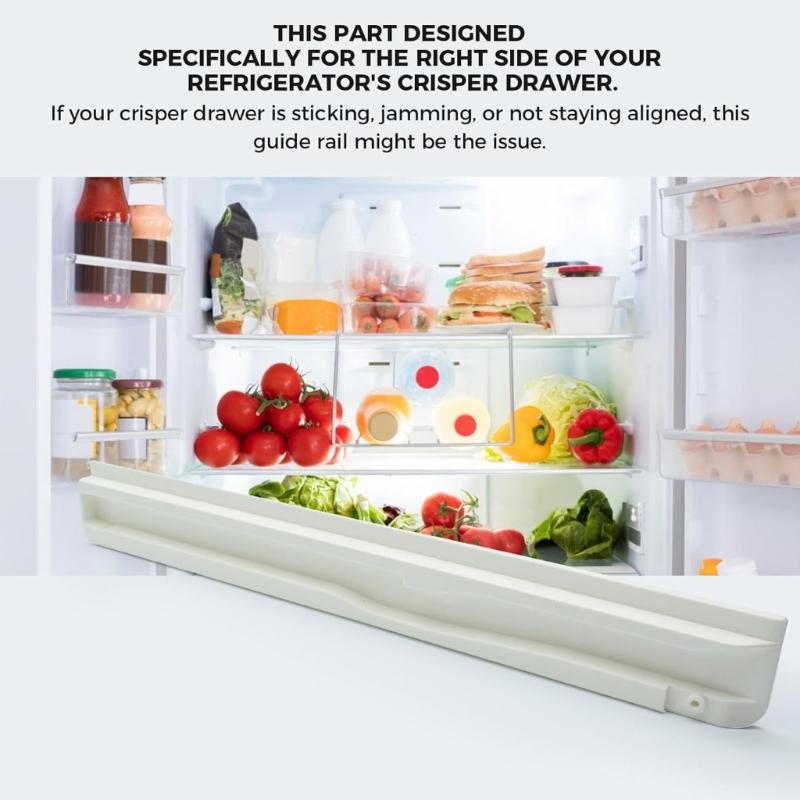 Electronics MEA40002601 Refrigerator Snack Drawer Guide Rail Right Side Replacement for LSC26905SB LSC27914SW LSC26905TT